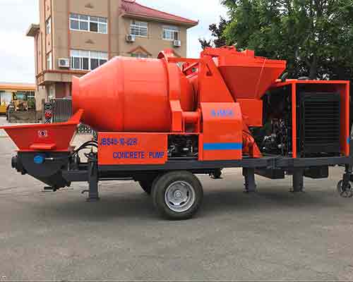 Concrete pump with mixer for sale in Aimix