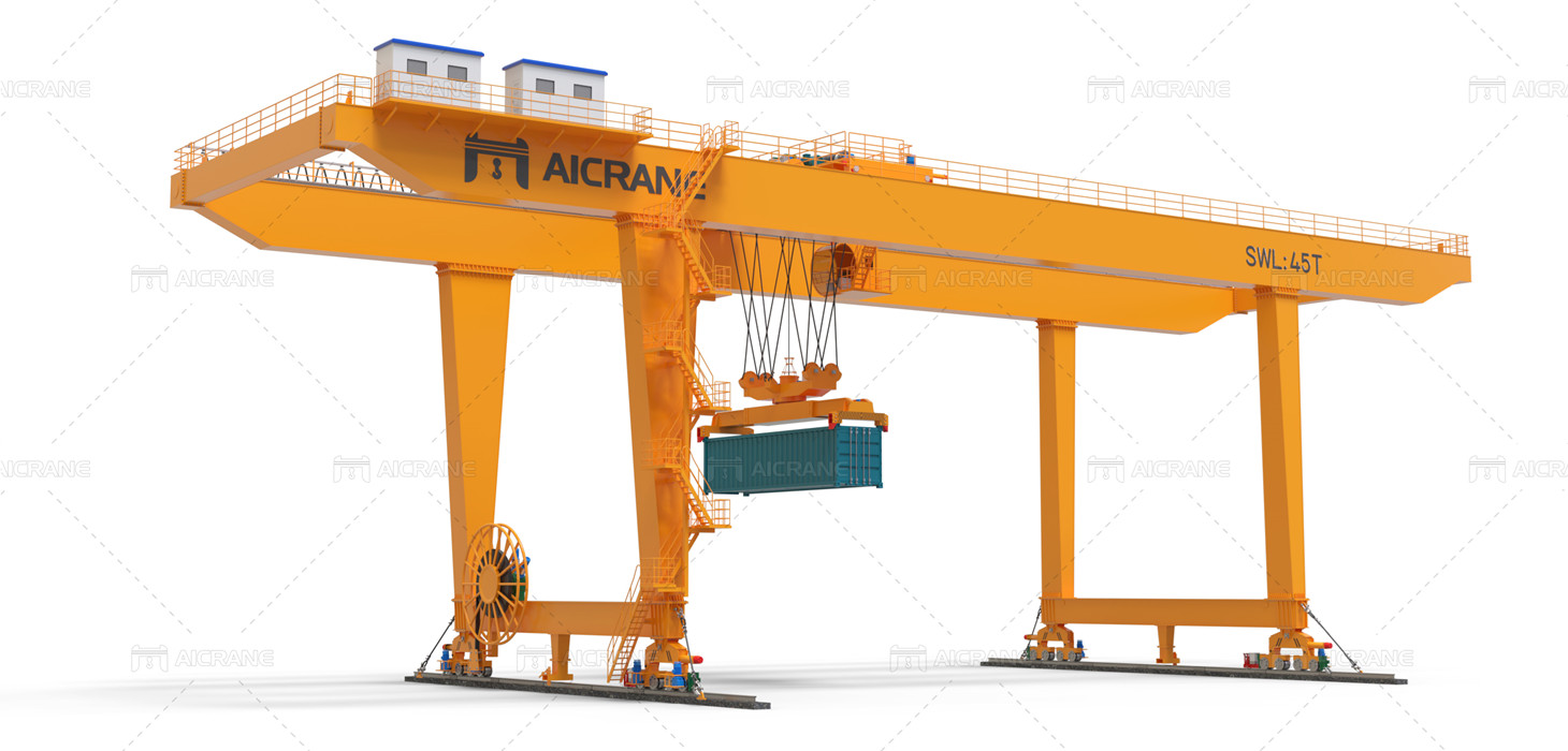 Aicrane RMG gantry crane lifting container