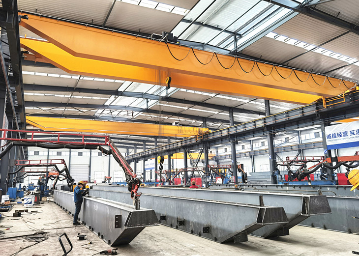 overhead crane and steel beams