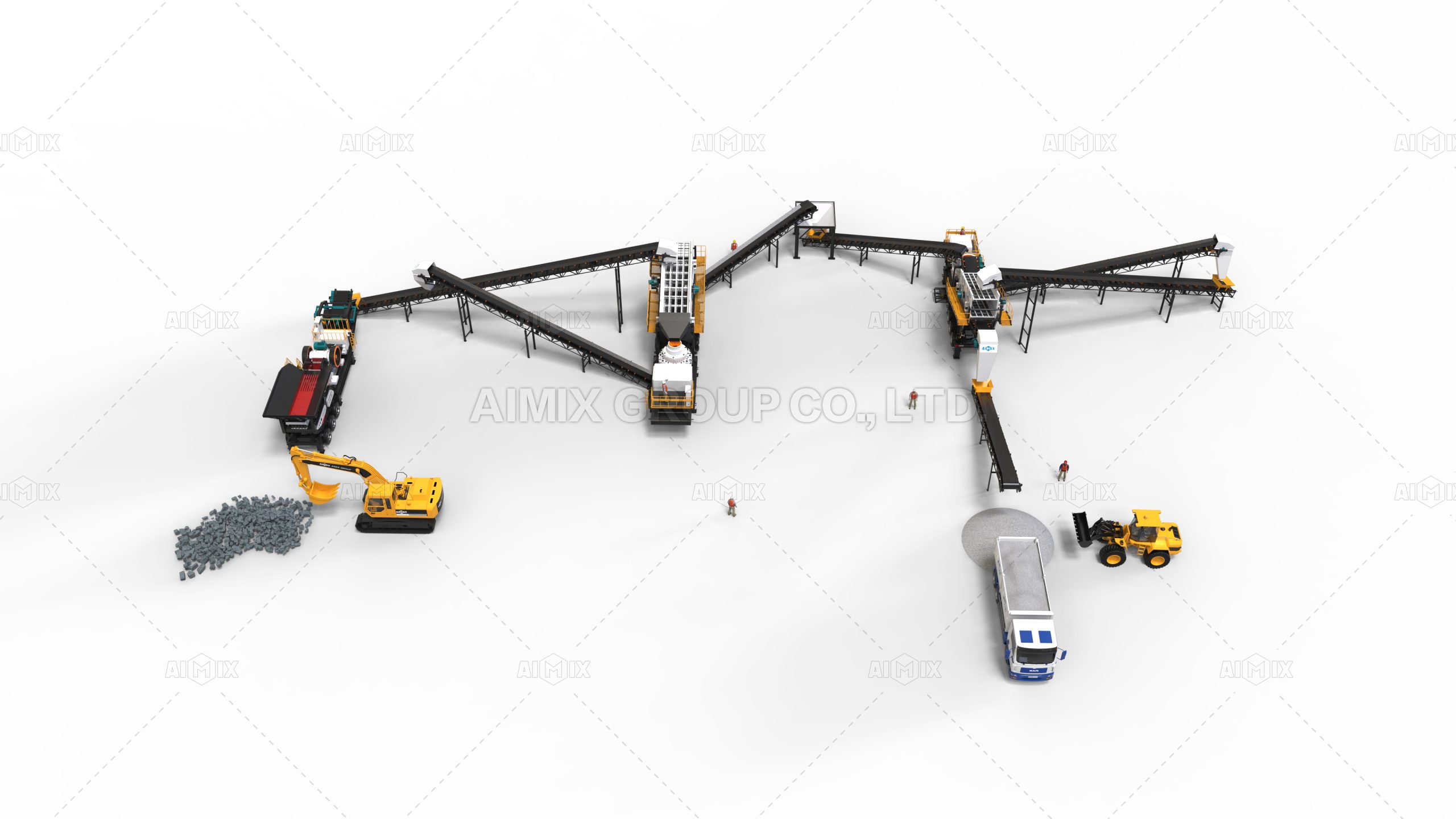 200T-gabungan pabrik penghancur bergerak