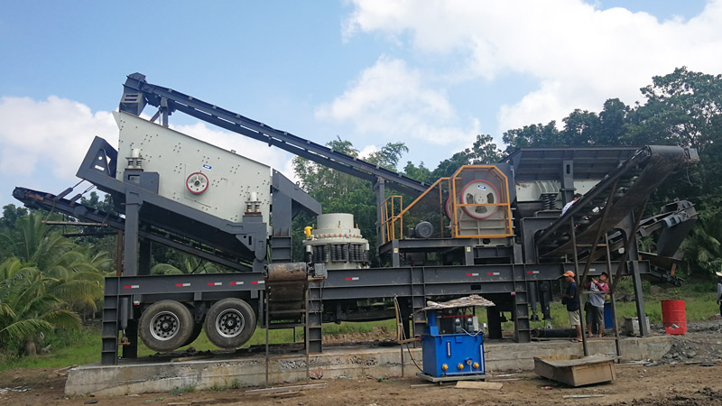 Mobile Stone Crusher Plant with Jaw Crusher and Cone Crusher
