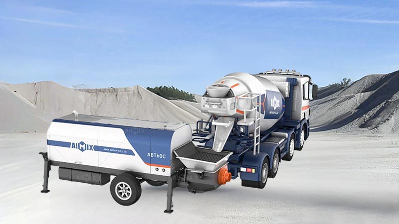 concrete pump and concrete mixer truck for construction in UAE