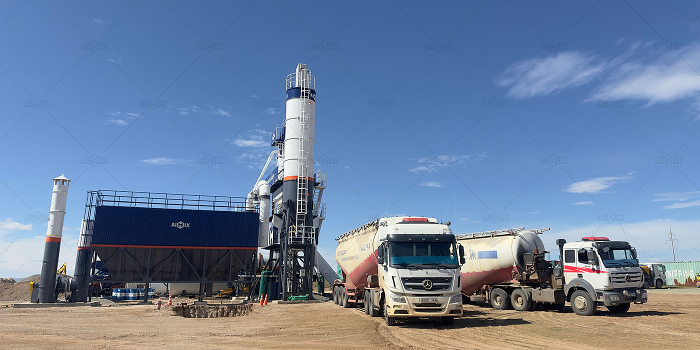 80tph asphalt mixing plant producing aggregates in Mongolia
