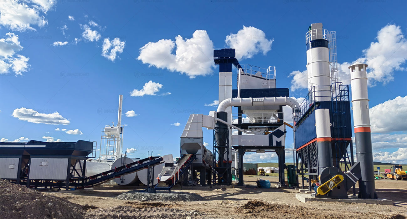 Stationary ALQ80 batch type asphalt plant Macroad project in  Mongolia