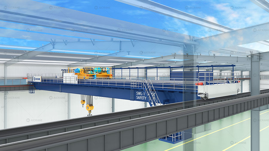 100 ton overhead crane for tight headroom environments