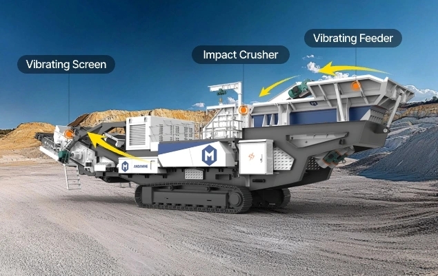 mobile crawler impact crusher plant
